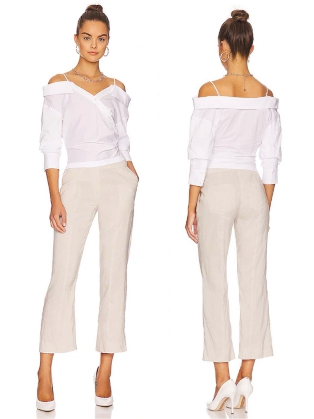 Jonathan Simkhai Cecil draped textured off shoulder jumpsuit size US 4 S small